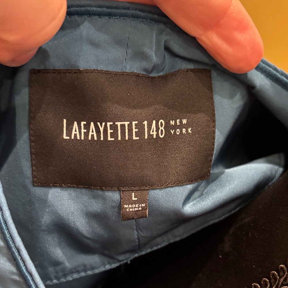 Lafayette 148 New York Steel Blue Open Blazer - Picture 2 of 4